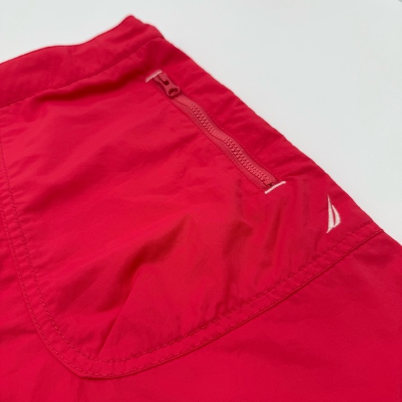 Nautica Women’s Pink Nylon Drawstring Skirt XL Deep Zipper Pocket Front Closure - Picture 3 of 7